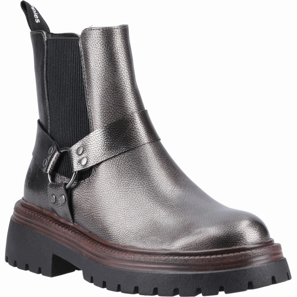 Hush Puppies Raye Buckle Boot Leather Lightweight Running Shoes,Slip On Athletic Shoes,Breathable Workout Shoes