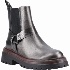Hush Puppies Raye Buckle Boot Leather Lightweight Running Shoes,Slip On Athletic Shoes,Breathable Workout Shoes