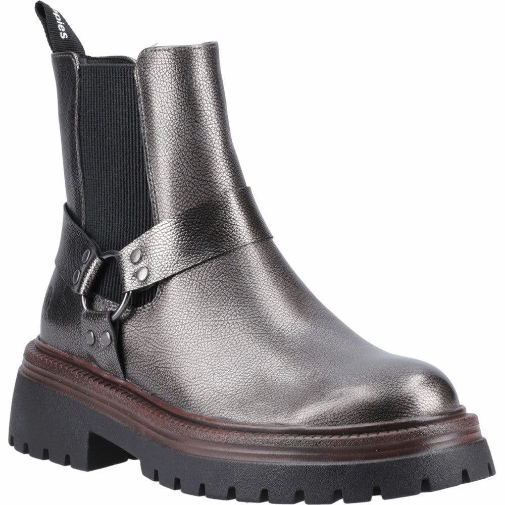 Hush Puppies Raye Buckle Boot Leather Lightweight Running Shoes,Slip On Athletic Shoes,Breathable Workout Shoes