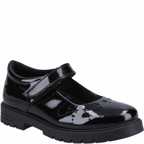 Hush Puppies Sabrina Patent Junior School Shoes Kids Tennis Shoes,Toddler Athletic Shoes,Youth Casual Shoes