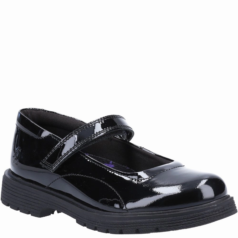 Hush Puppies Tally Junior Patent School Shoes Kids Tennis Shoes,Toddler Athletic Shoes,Youth Casual Shoes