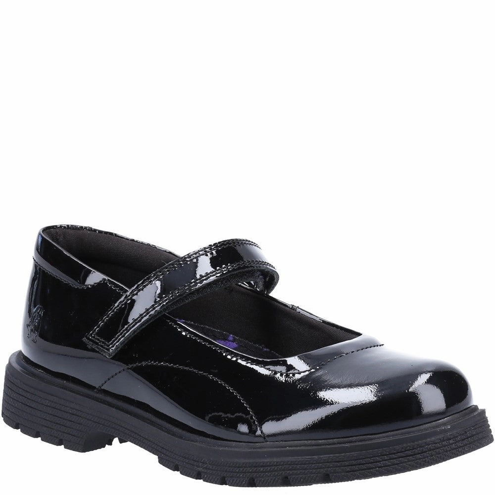 Hush Puppies Tally Junior Patent School Shoes Kids Tennis Shoes,Toddler Athletic Shoes,Youth Casual Shoes