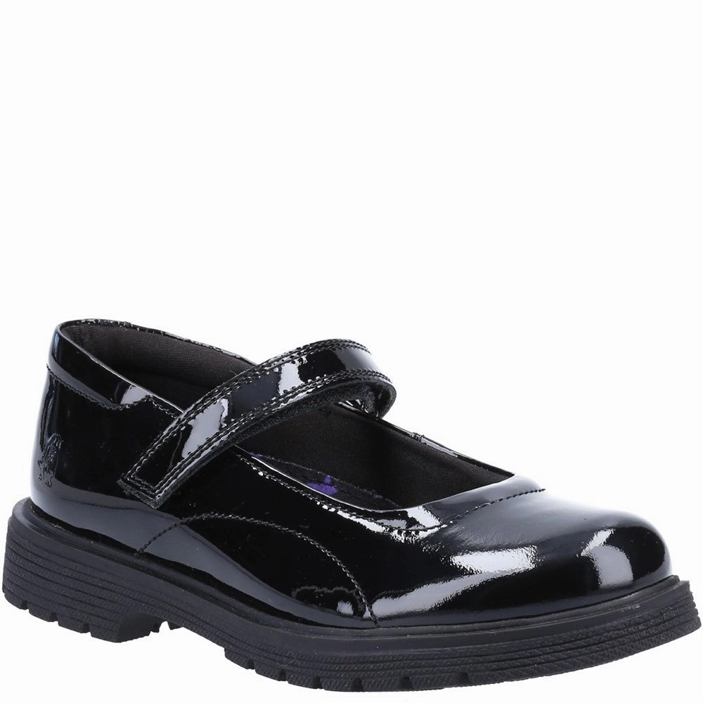 Hush Puppies Tally Junior Patent School Shoes Kids Tennis Shoes,Toddler Athletic Shoes,Youth Casual Shoes
