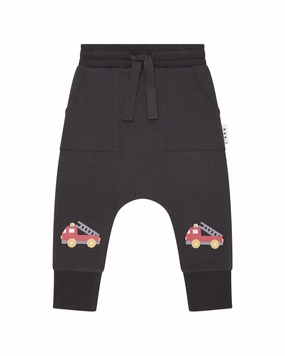 huxbaby Fire Truck Drop Crotch Pant boys jogger pants, school uniform pants boys