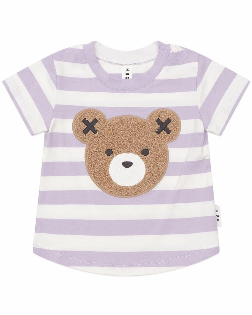 huxbaby Furry Hux Orchid Stripe T-Shirt ruffle tops girls, long sleeve tees girls
