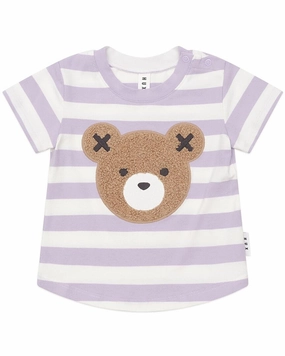 huxbaby Furry Hux Orchid Stripe T-Shirt ruffle tops girls, long sleeve tees girls