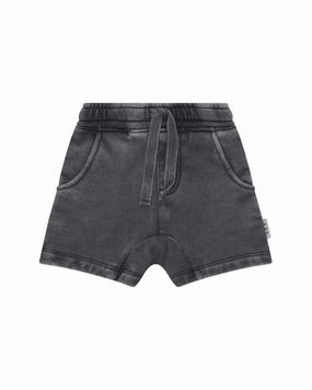 huxbaby Washed Black Slouch Short boys athletic shorts, cargo shorts boys