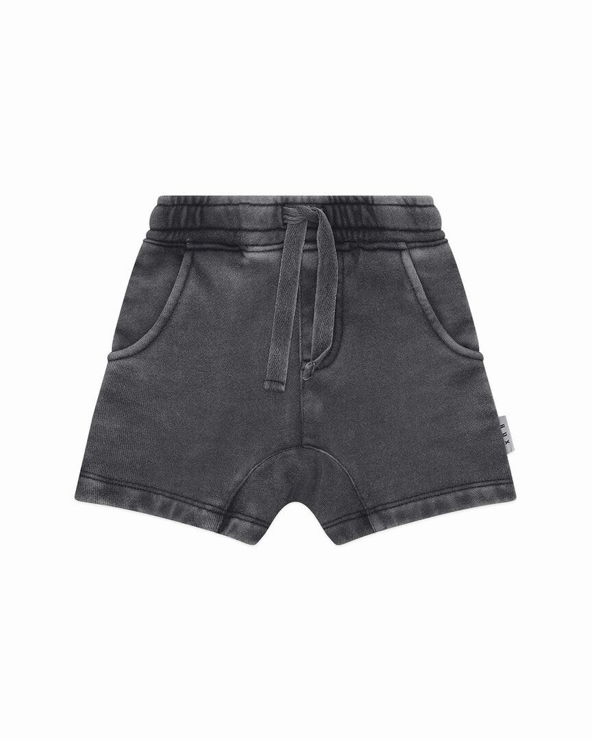 huxbaby Washed Black Slouch Short boys athletic shorts, cargo shorts boys