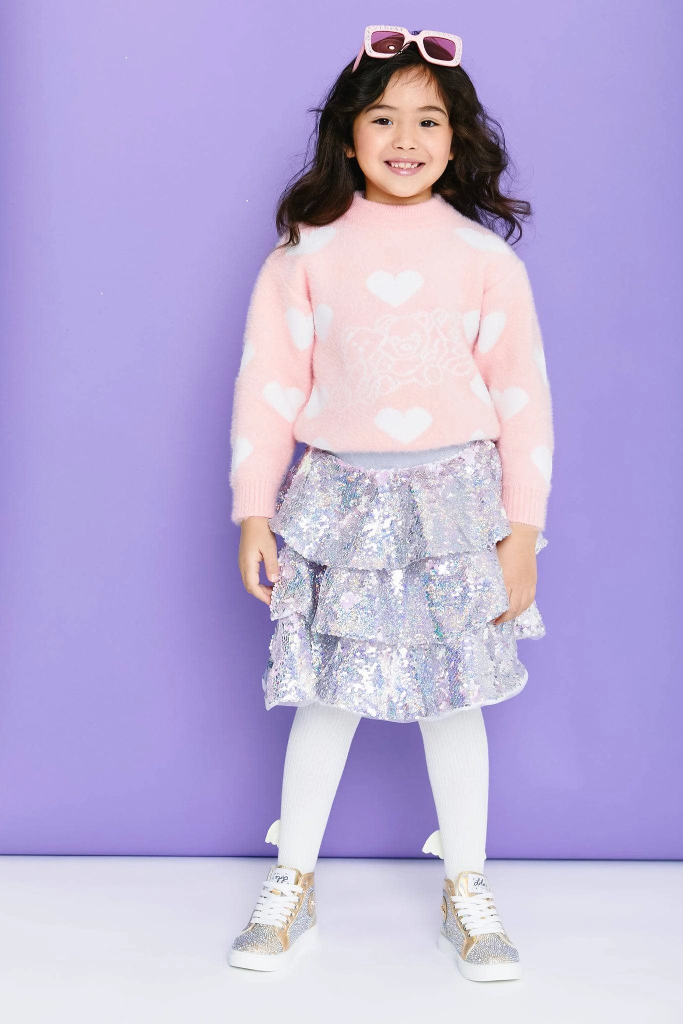 I Love Teddy Bears Knit Sweater Girls Chunky Knit Sweater