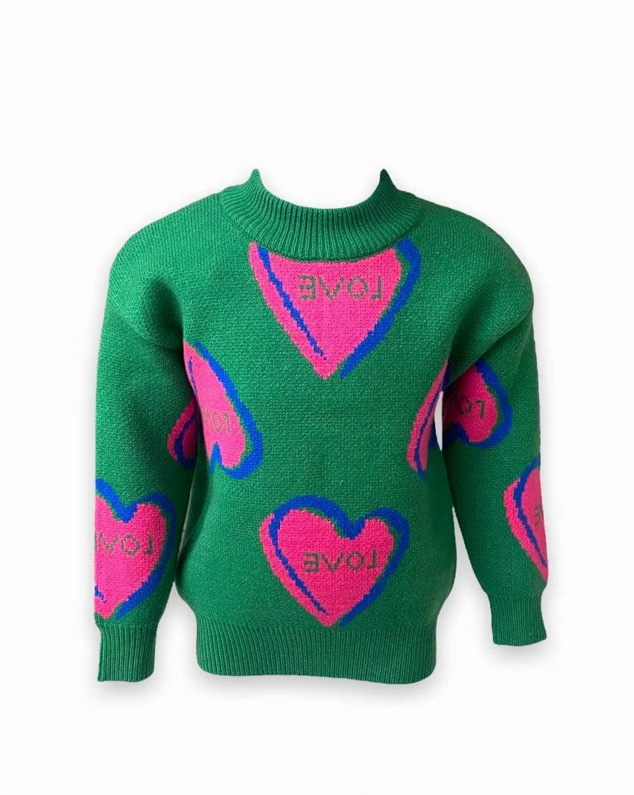 I Love You Sweater Girls Chunky Knit Sweater