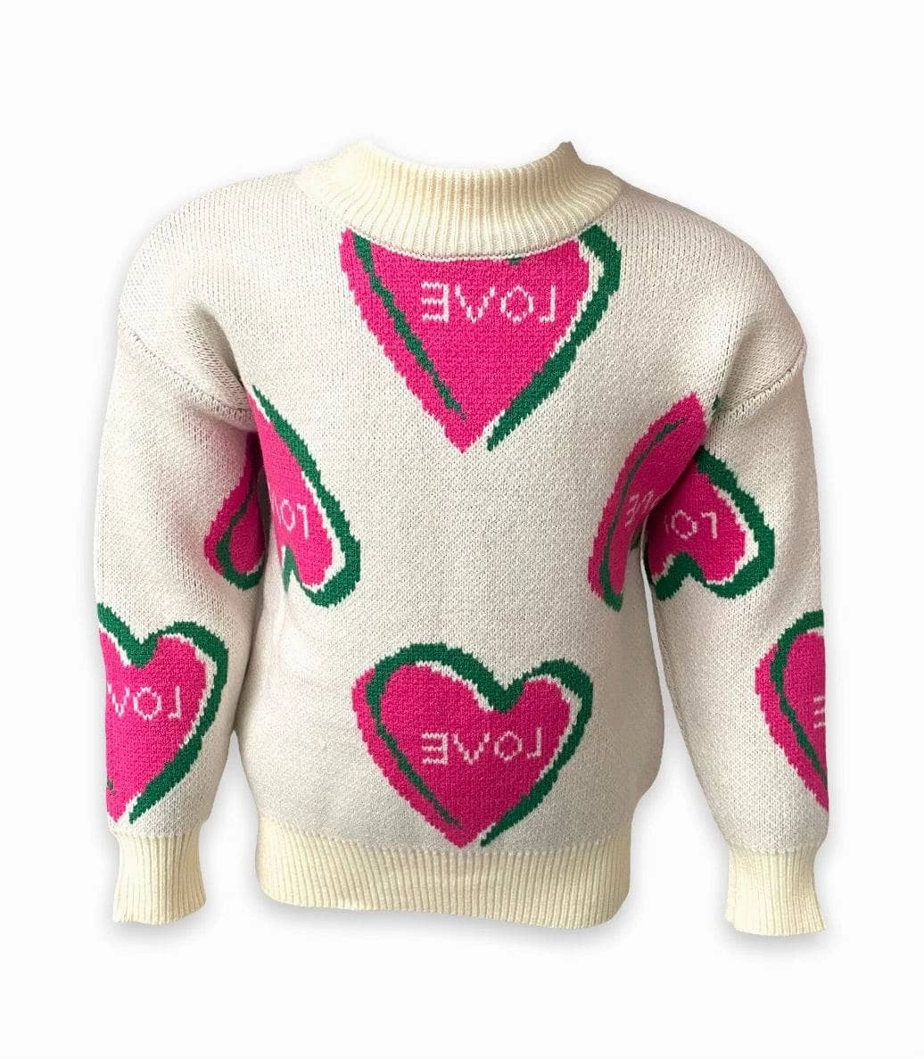 I Love You Sweater Girls Chunky Knit Sweater