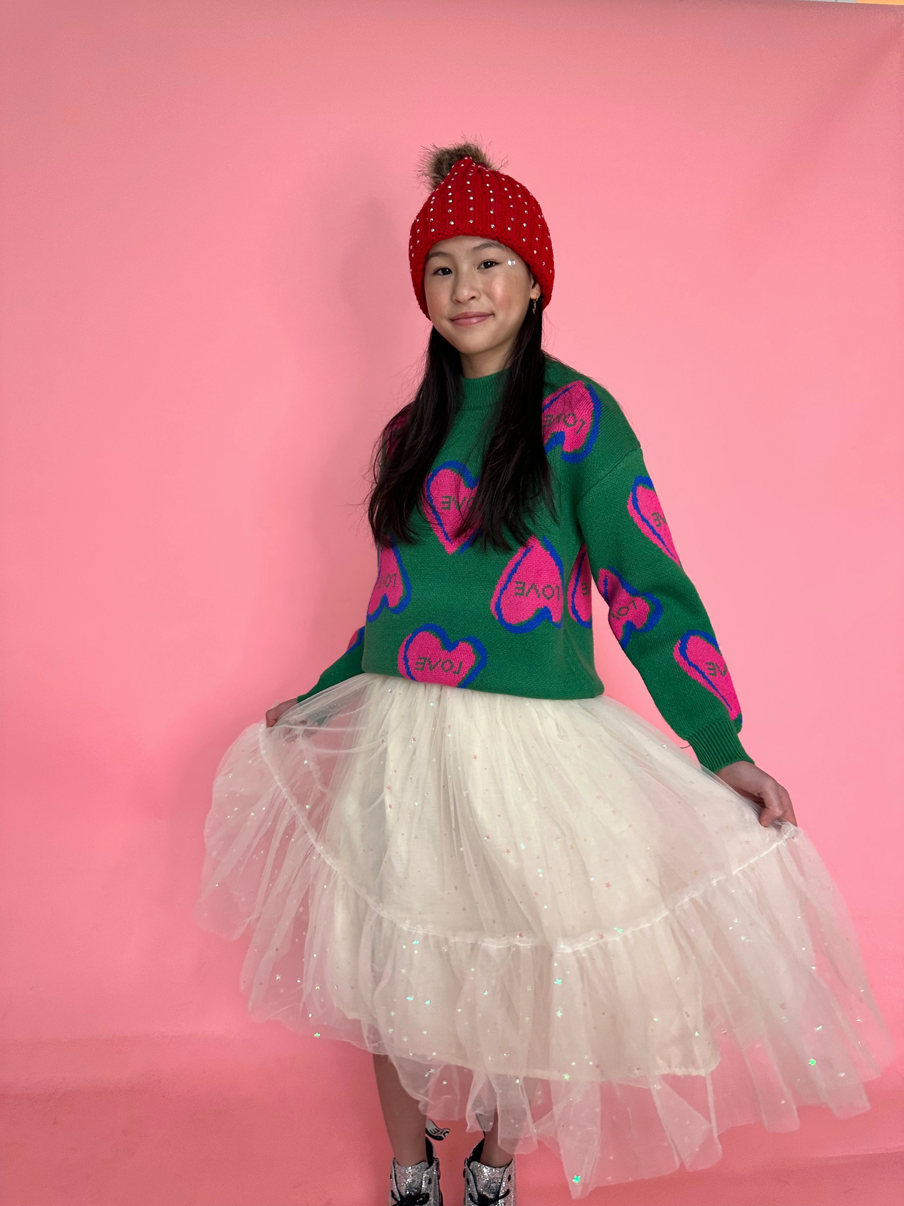I Love You Sweater Girls Chunky Knit Sweater