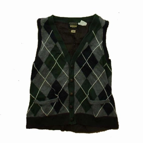 IKKS Boys Navy | Green Argyle Sweater Vest boys cable knit, zip up knitwear boys