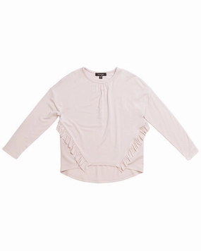IMOGA Solid Jersey Tunic ruffle tops girls, long sleeve tees girls