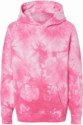 Independent Trading Co. Youth Midweight Tie-Dye Hooded Pullover winter jackets for boys, lightweight puffer boys