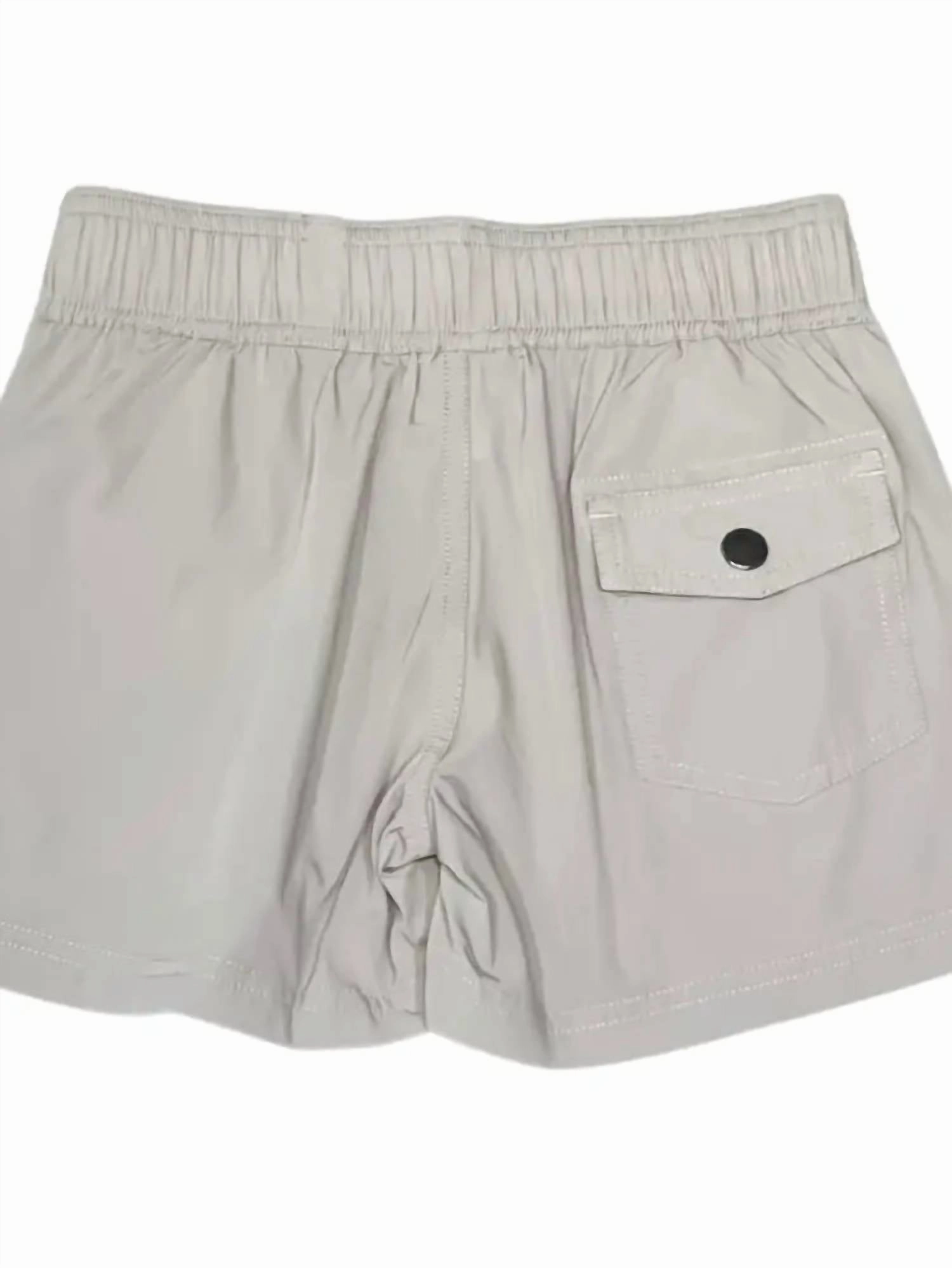 Inlet Performance Short In Grey Boys Drawstring Athletic Shorts