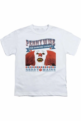 It 1990 The Dancing Clown Short Sleeve Youth Tee / T-Shirt graphic tees for boys, polo shirts boys