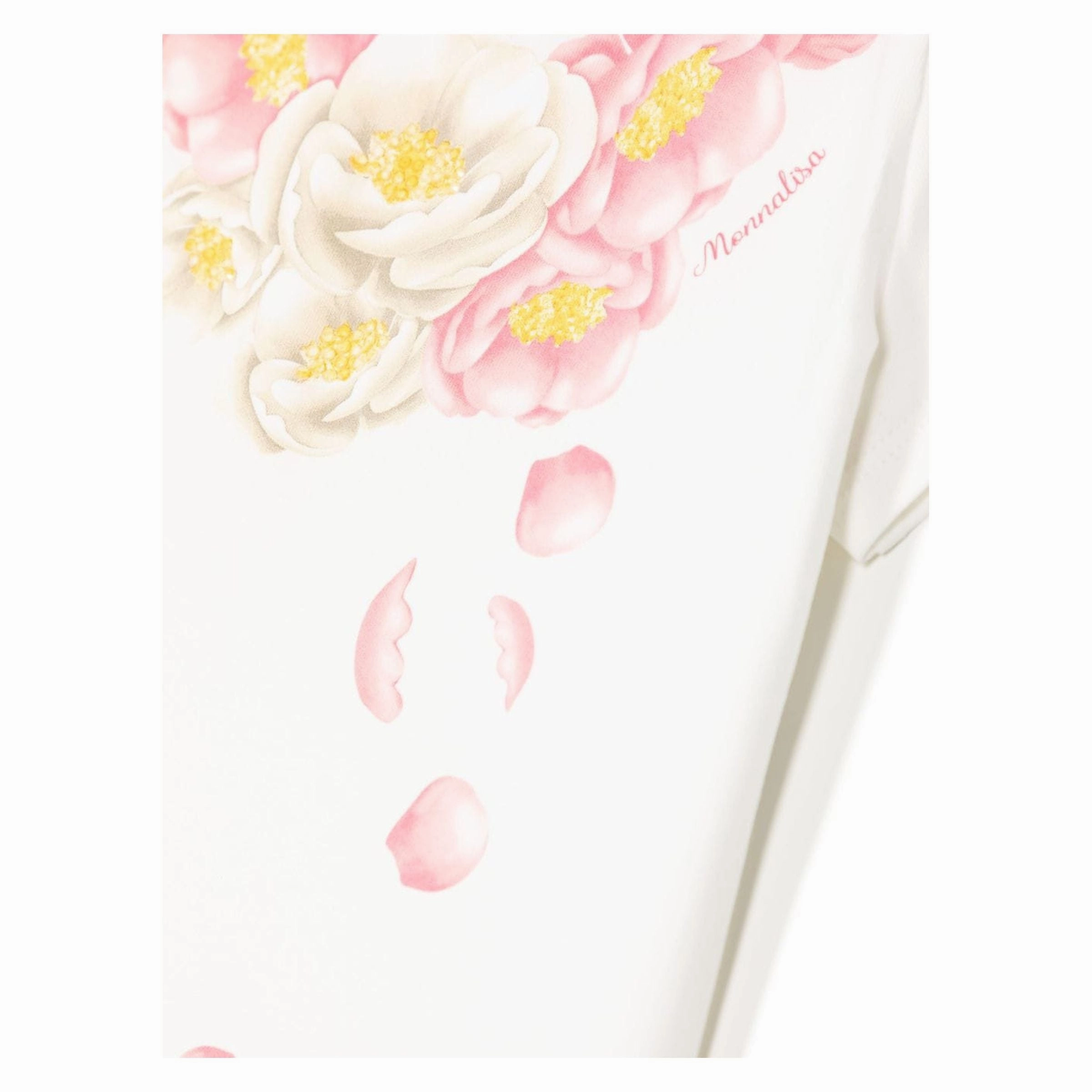 Ivory Cotton Floral T-Shirt Girls Tunic Top
