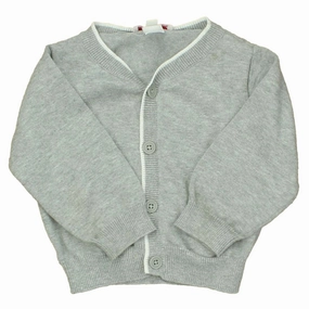 Jacadi Boys Grey | White Cardigan boys cable knit, zip up knitwear boys