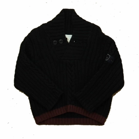 Jacadi Boys Navy | Brown Sweater boys cable knit, zip up knitwear boys