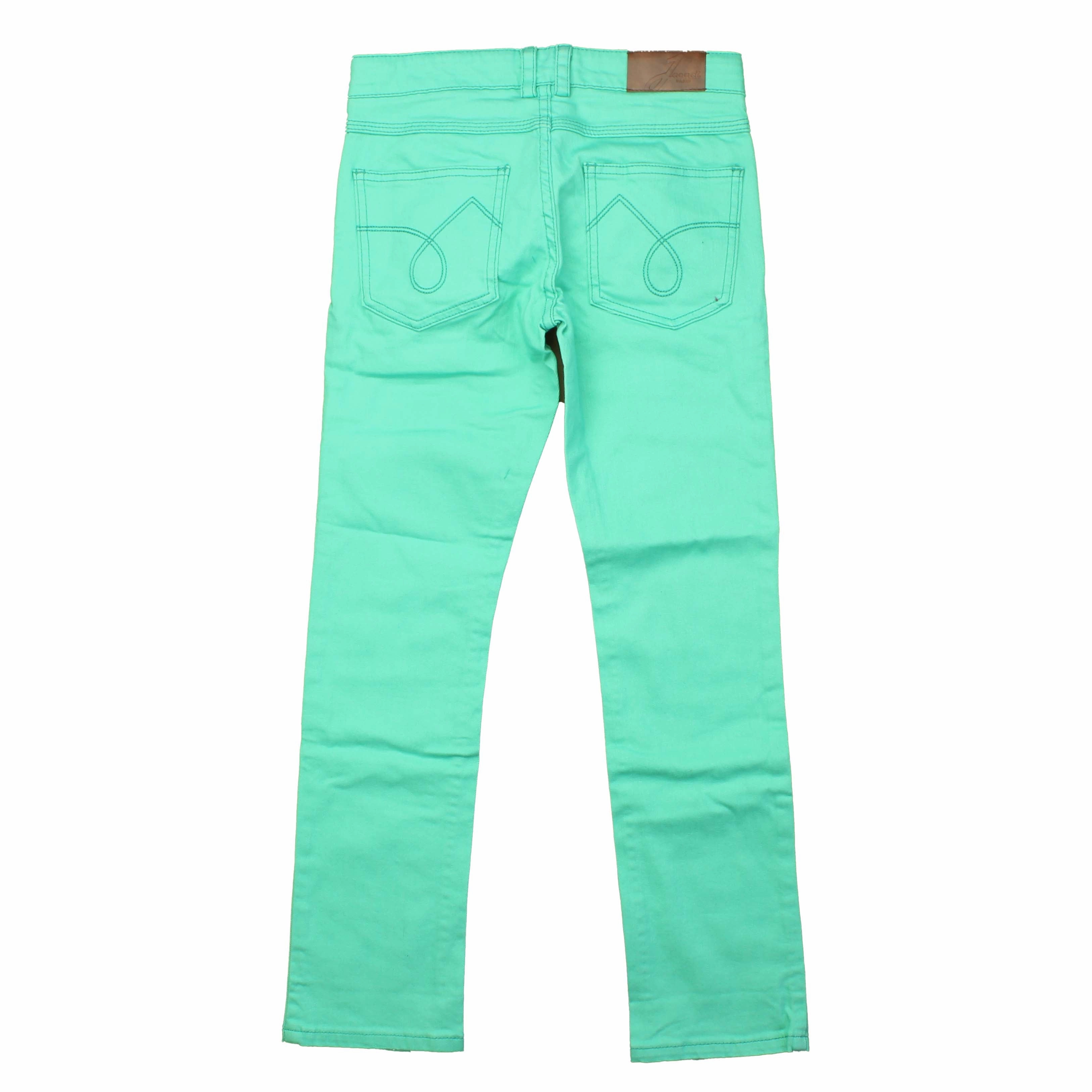 Jacadi Girls Green Jeans Boys Elastic Waist Trousers