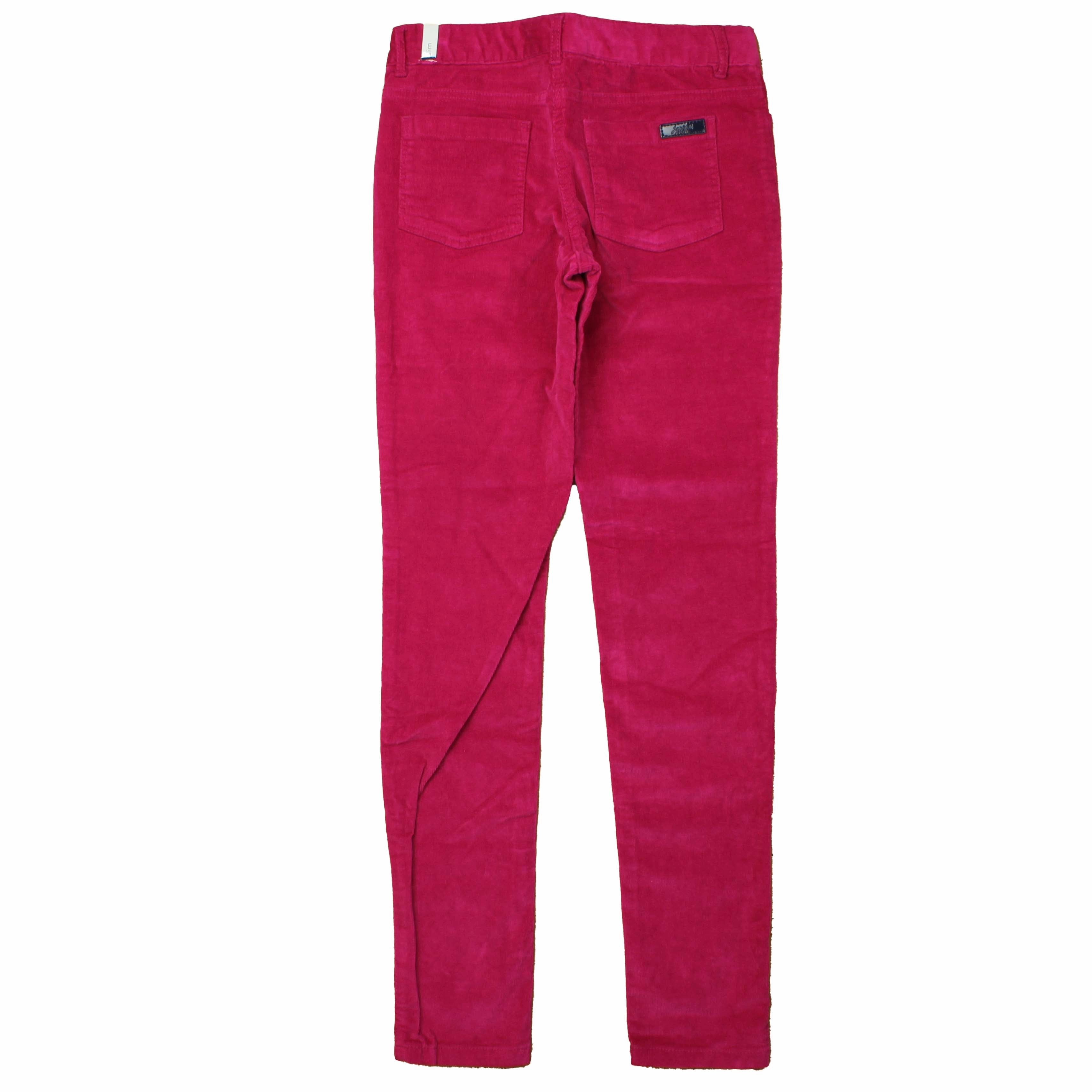 Jacadi Girls Pink Corduroy Pants Boys Elastic Waist Trousers