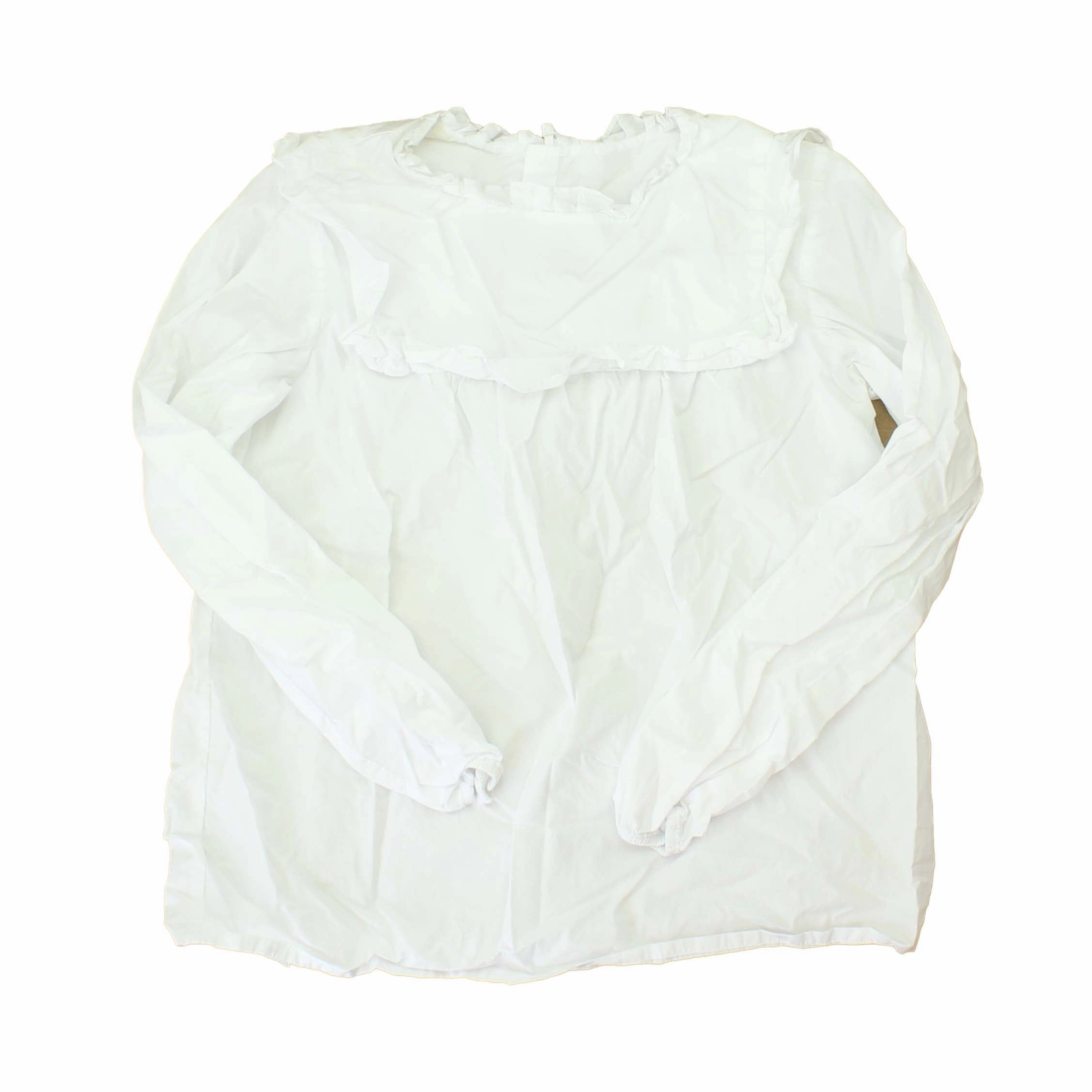 Jacadi Girls White Blouse Girls Tunic Top
