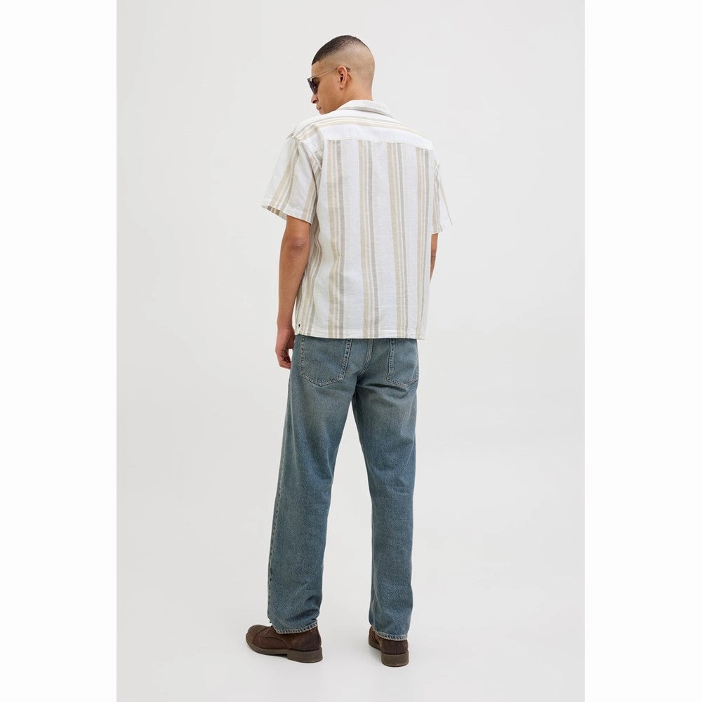 Jack & Jones Premium revere collar linen shirt Men's Sports Casual Shoes