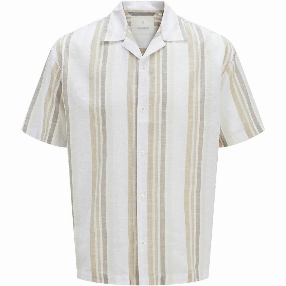 Jack & Jones Premium revere collar linen shirt Men's Sports Casual Shoes
