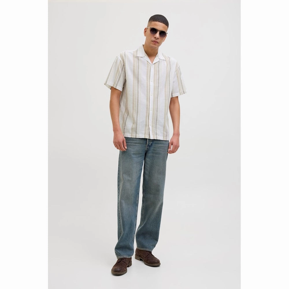 Jack & Jones Premium revere collar linen shirt Men's Sports Casual Shoes