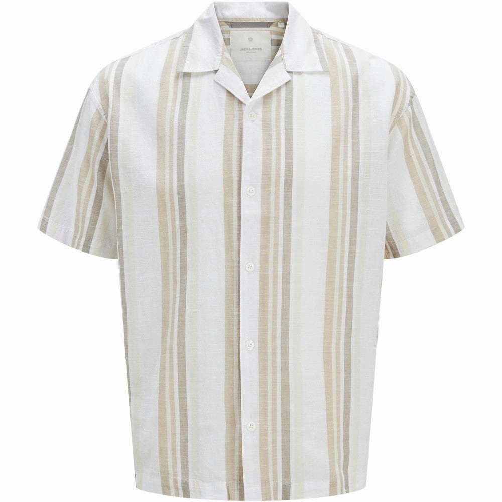 Jack & Jones Premium revere collar linen shirt Men's Sports Casual Shoes