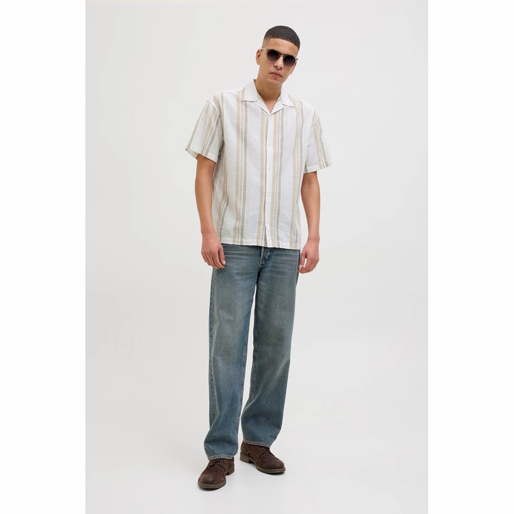 Jack & Jones Premium revere collar linen shirt Men's Sports Casual Shoes