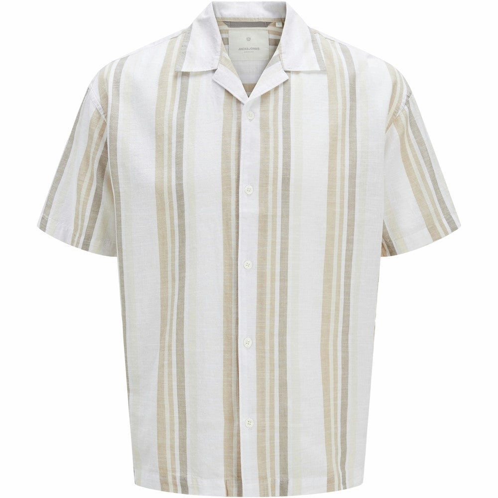 Jack & Jones Premium revere collar linen shirt Men's Sports Casual Shoes