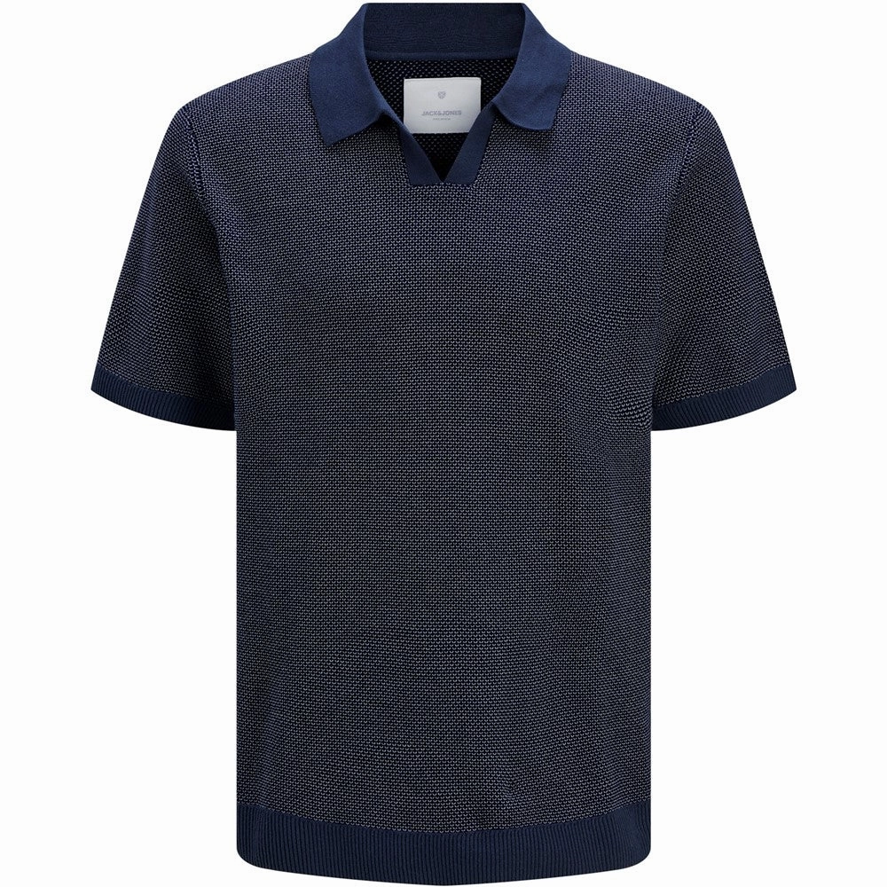 Jack & Jones Premium split neck knitted polo Men's Sports Casual Shoes