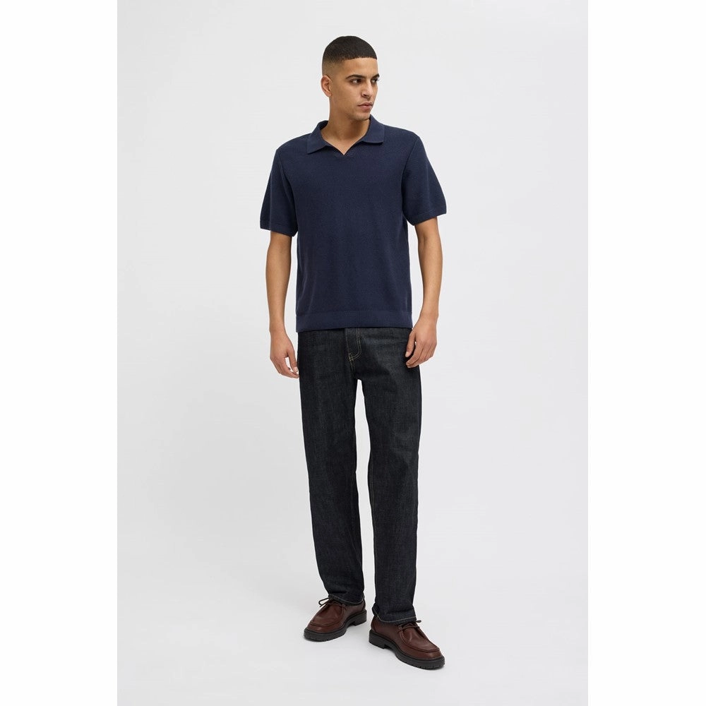 Jack & Jones Premium split neck knitted polo Men's Sports Casual Shoes