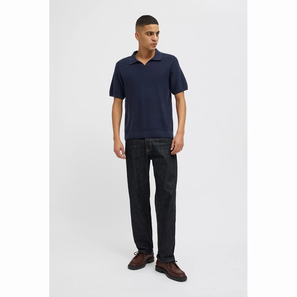Jack & Jones Premium split neck knitted polo Men's Sports Casual Shoes