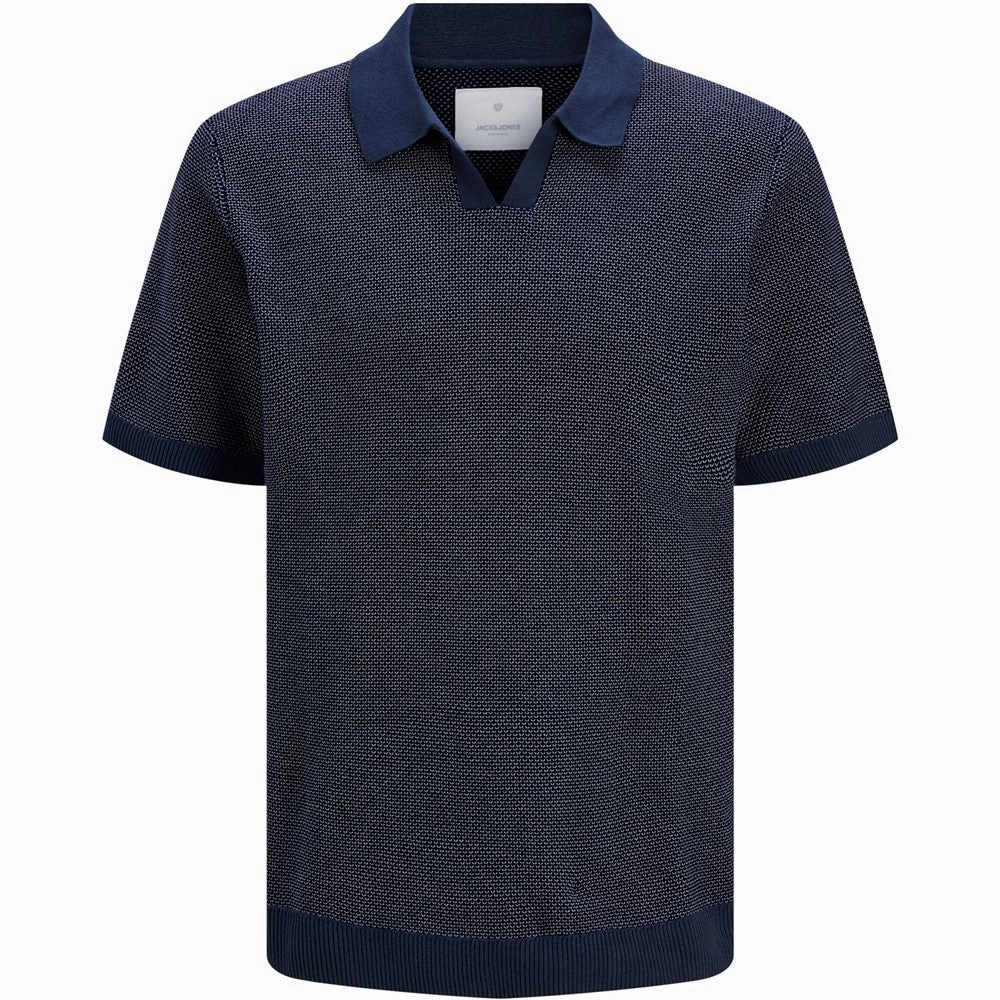 Jack & Jones Premium split neck knitted polo Men's Sports Casual Shoes