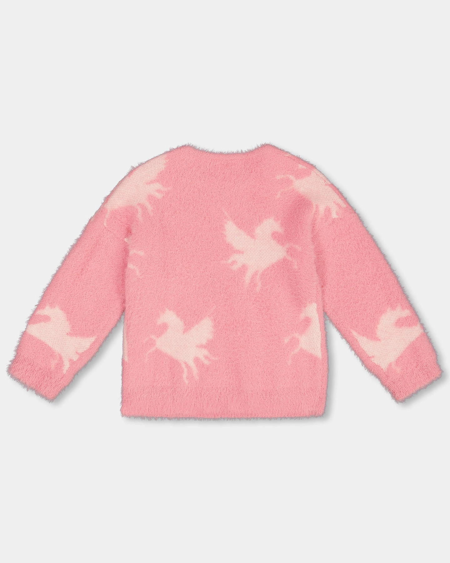 Jacquard Unicorn Sweater Hairy Knit Pink Girls Chunky Knit Sweater