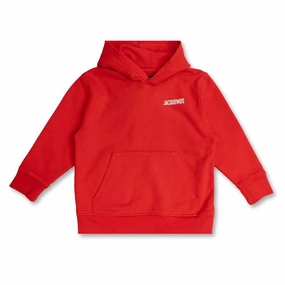 Jacquemus Kids Logo Embroidered Cotton Hoodie boys cable knit, zip up knitwear boys