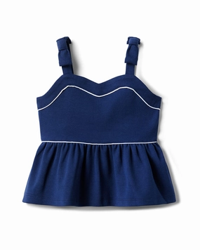 Janie and Jack Bow Strap Ponte Top ruffle tops girls, long sleeve tees girls