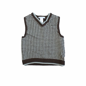 Janie and Jack Boys Blue | Brown Sweater Vest boys cable knit, zip up knitwear boys