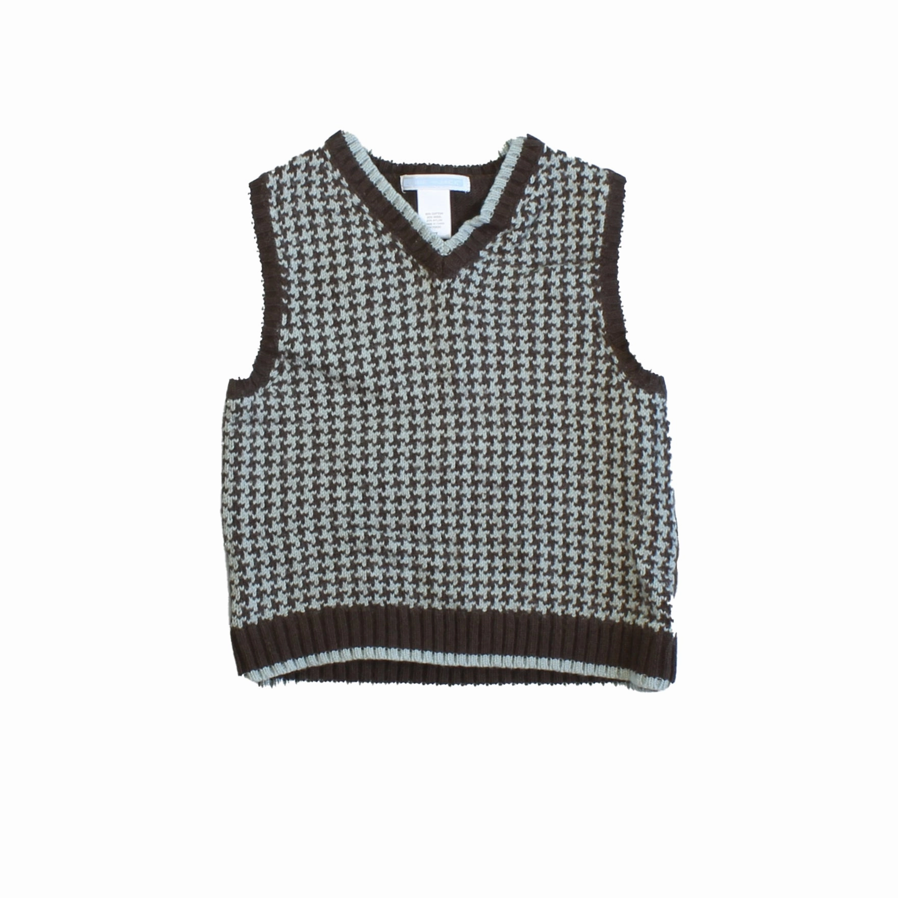 Janie and Jack Boys Blue | Brown Sweater Vest boys cable knit, zip up knitwear boys