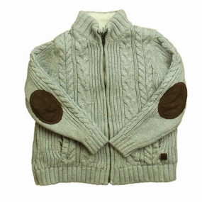 Janie and Jack Boys Gray Sweater boys cable knit, zip up knitwear boys