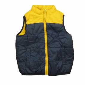 Janie and Jack Boys Navy | Yellow Vest Size: 3-4T winter jackets for boys, lightweight puffer boys