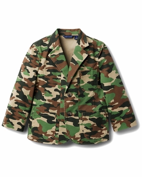 Janie and Jack Camo Stretch Twill Blazer winter jackets for boys, lightweight puffer boys