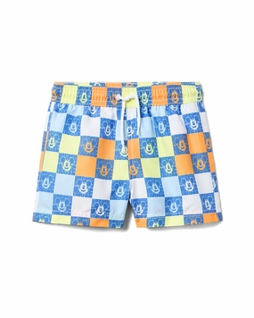 Janie and Jack Disney Mickey Mouse Recycled Check Swim Trunk boys athletic shorts, cargo shorts boys