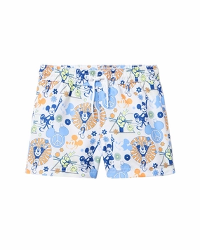 Janie and Jack Disney Mickey Mouse Recycled Peace Swim Trunk boys athletic shorts, cargo shorts boys