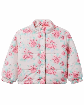Janie and Jack Floral Puffer Jacket girls trench coats, waterproof jackets girls