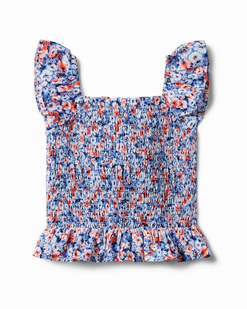 Janie and Jack Floral Smocked Top Girls Tunic Top