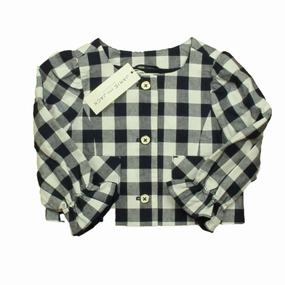 Janie and Jack Girls Blue | White Check Jacket girls trench coats, waterproof jackets girls